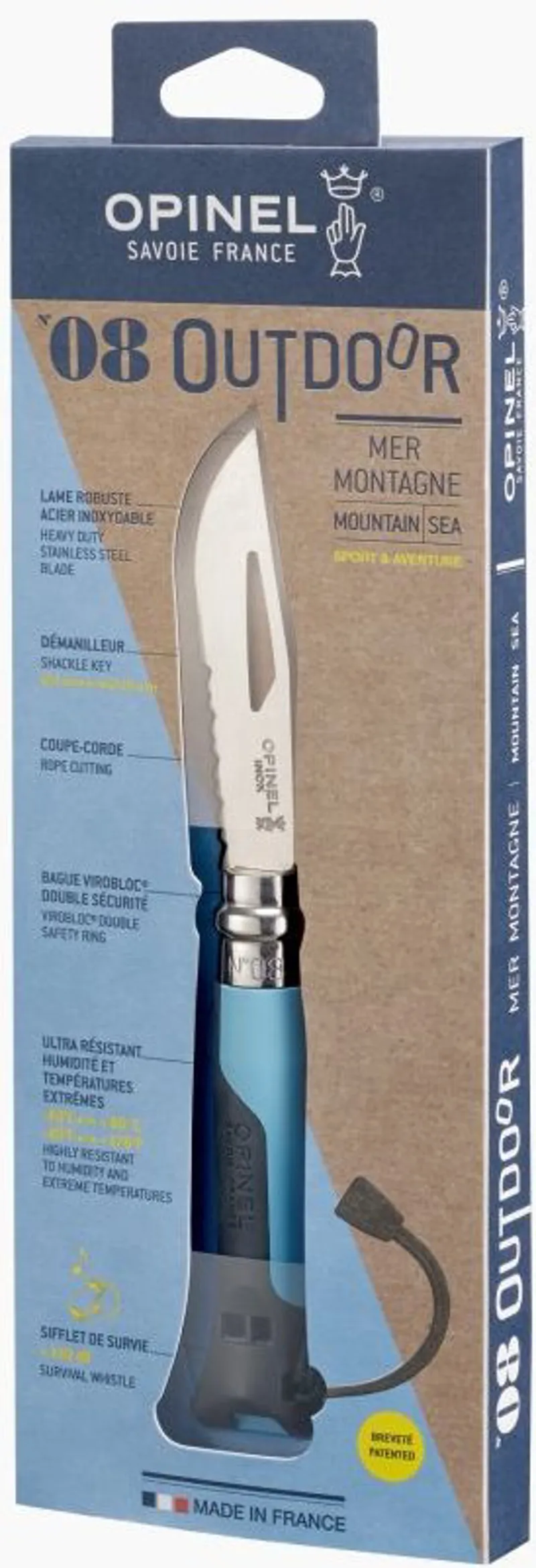 Opinel No.8 Outdoor Knife - Blue-1
