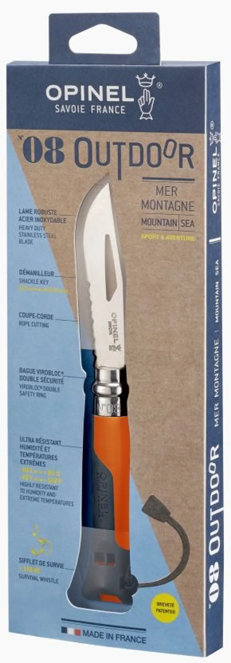 Opinel No.8 Outdoor Knife - Orange-1