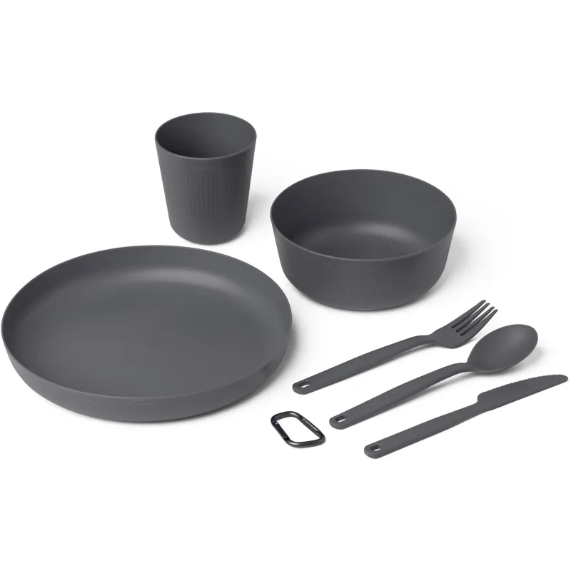 Sea To Summit Camp Dinnerware Set With Mesh Sack - 6 Piece - Charcoal-1