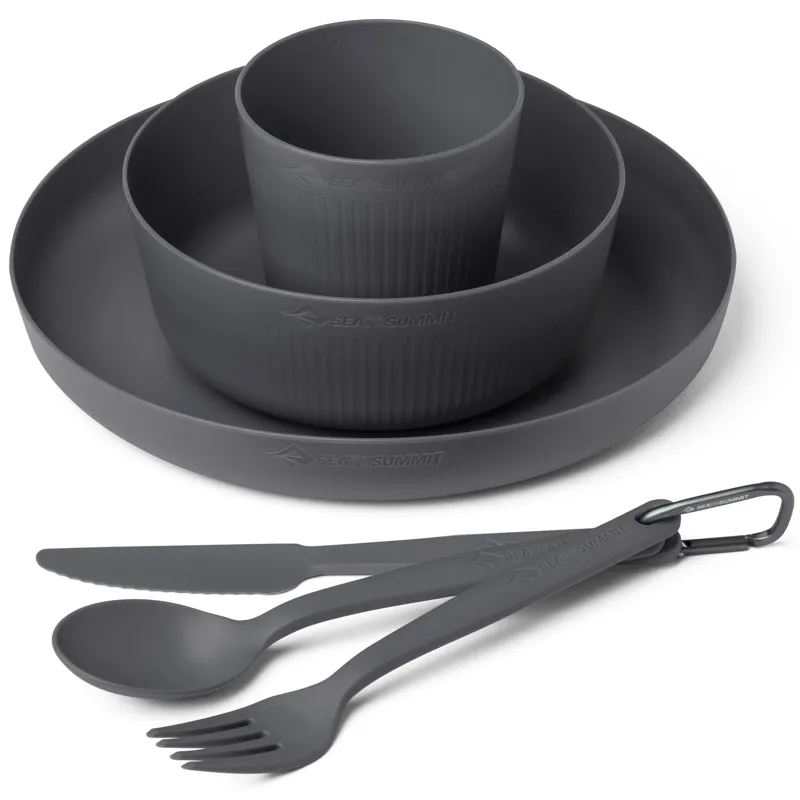Sea To Summit Camp Dinnerware Set With Mesh Sack - 6 Piece - Charcoal