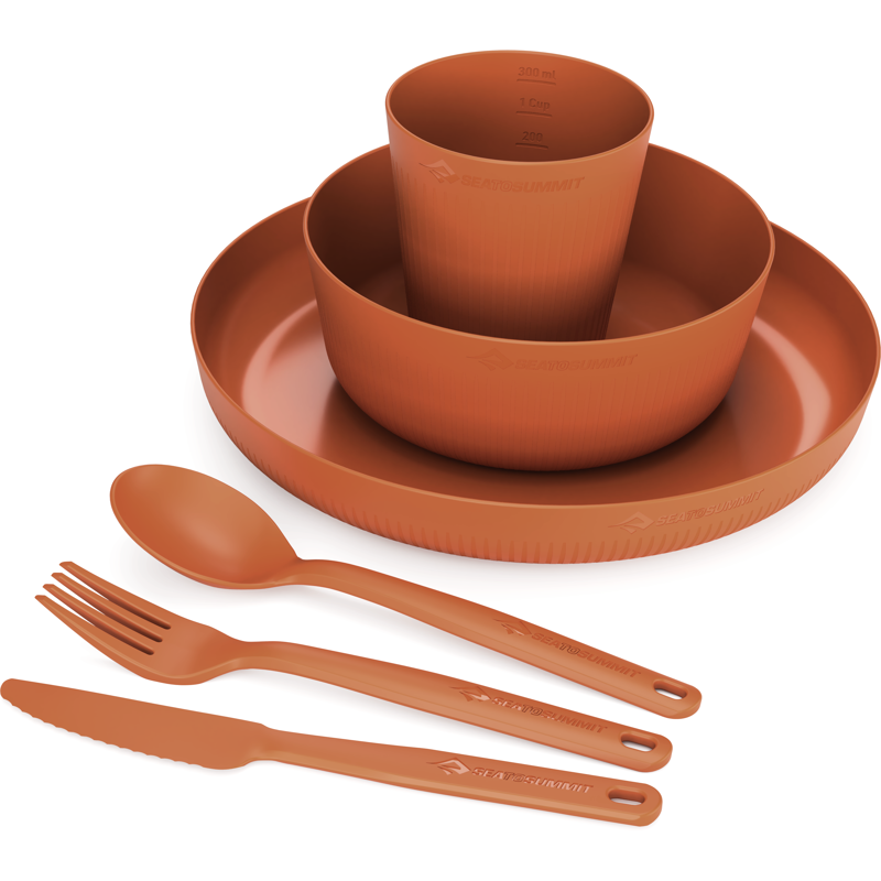 Sea To Summit Camp Dinnerware Set With Mesh Sack - 6 Piece - Burnt Orange