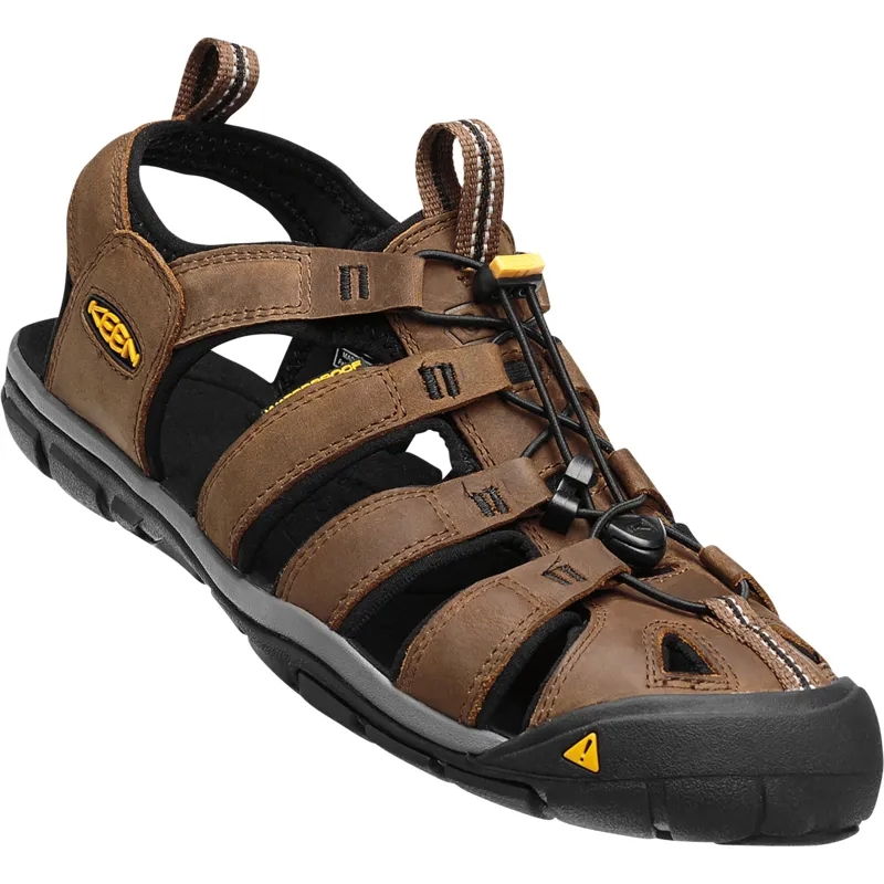 Keen Mens Clearwater CNX Sandals Leather - Dark Earth-Black