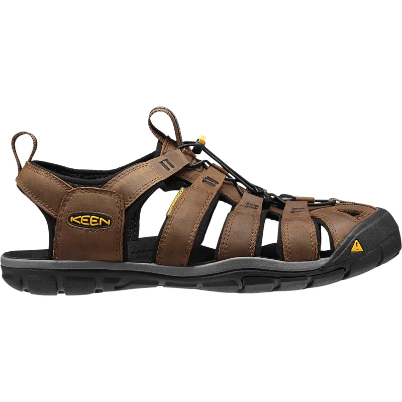 Keen Mens Clearwater CNX Sandals Leather - Dark Earth-Black-1