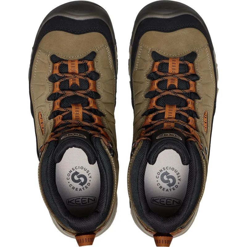 Keen Mens Targhee IV Mid Waterproof Boots - Sea Turtle-Roasted Pecan-10