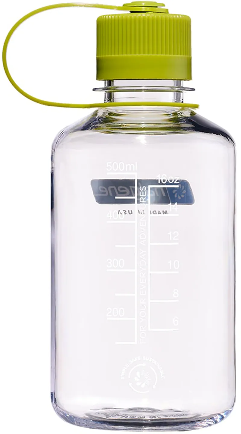 Nalgene Tritan Sustain Narrow Mouth Bottle - 0.5L - Clear-Green Cap-1
