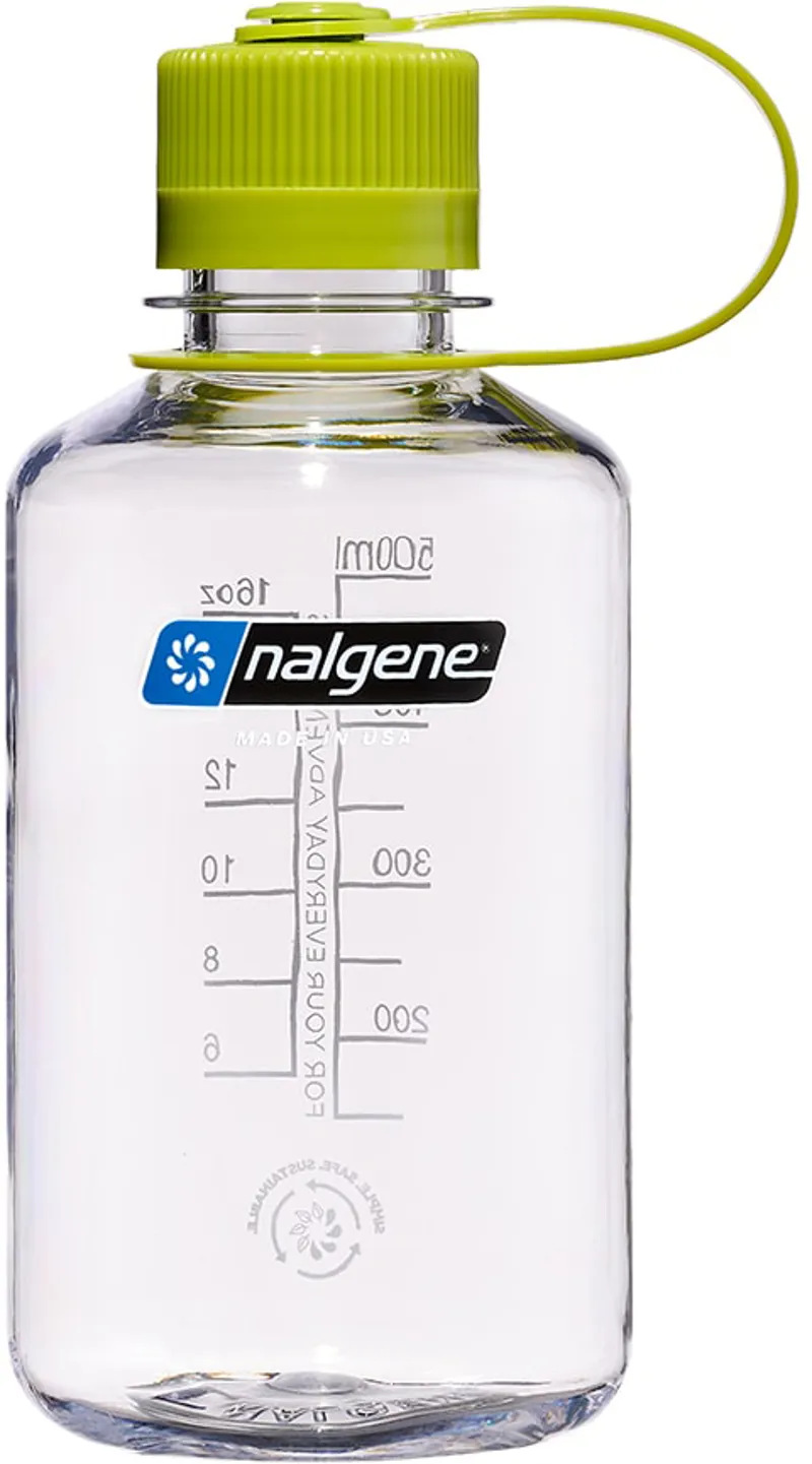 Nalgene Tritan Sustain Narrow Mouth Bottle - 0.5L - Clear-Green Cap