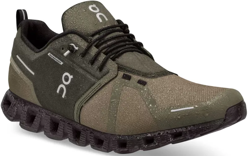 ON Mens Cloud 5 Waterproof Shoes - Olive-Black-2