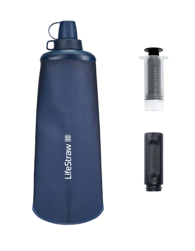 LifeStraw Peak Series Collapsible Squeeze Bottle 1L - Dark Mountain Gray-3