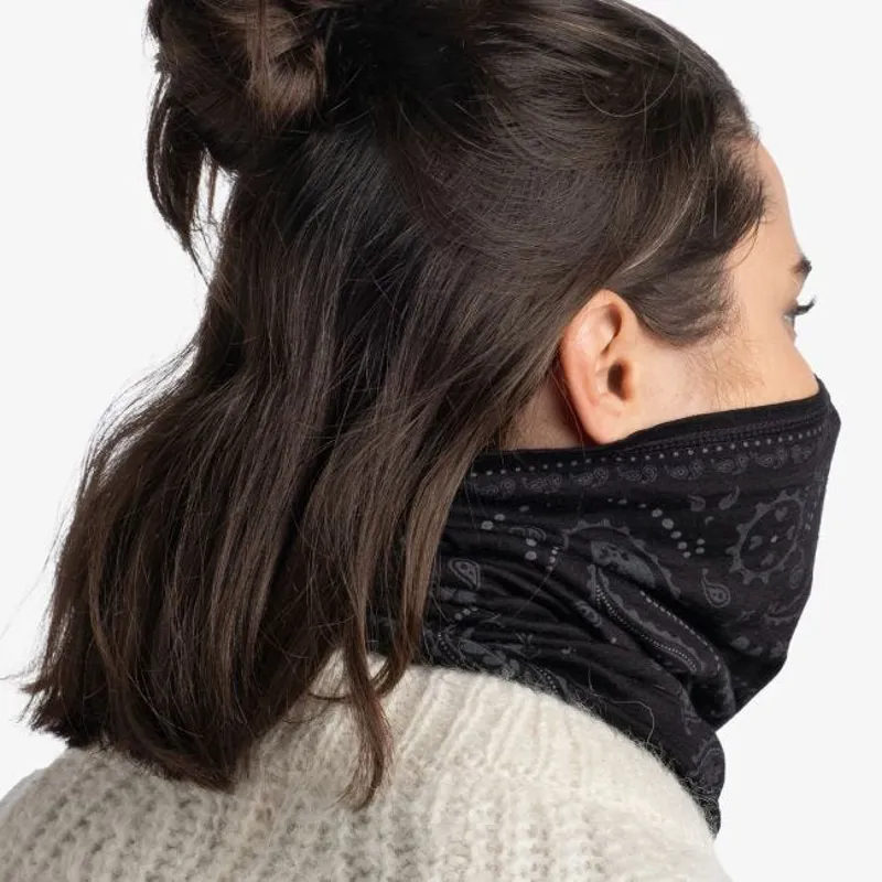 Buff Lightweight Merino Wool Buff - Cashmere Black-6