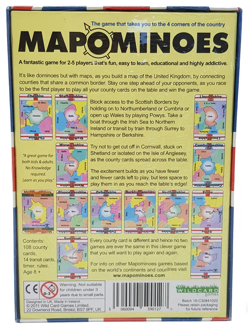 Wildcard Games Mapominoes - The Ultimate Geography Game - UK-1