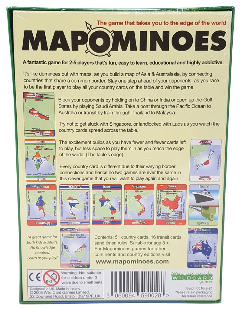 Wildcard Games Mapominoes - The Ultimate Geography Game - Asia-1