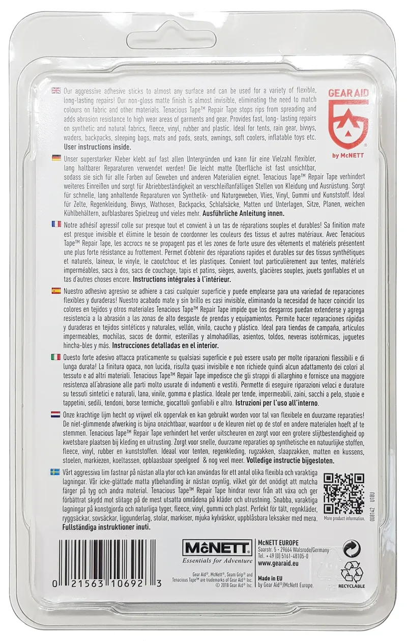 Gear Aid Tenacious Tape Repair Tape - Clear PVC-2