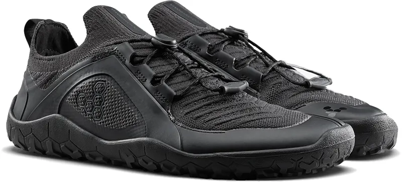 Vivobarefoot Womens Primus Trail Knit FG Shoes - Obsidian-Obsidian-2