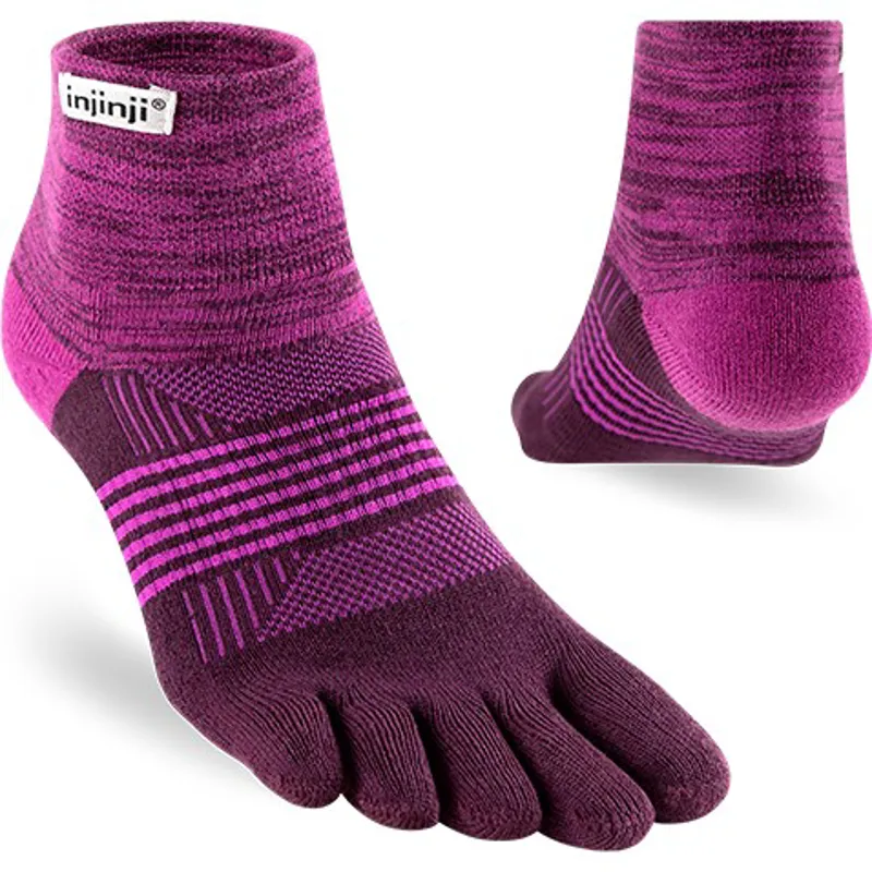 Injinji Womens Trail Midweight Mini Crew Toe Socks - Violet-1