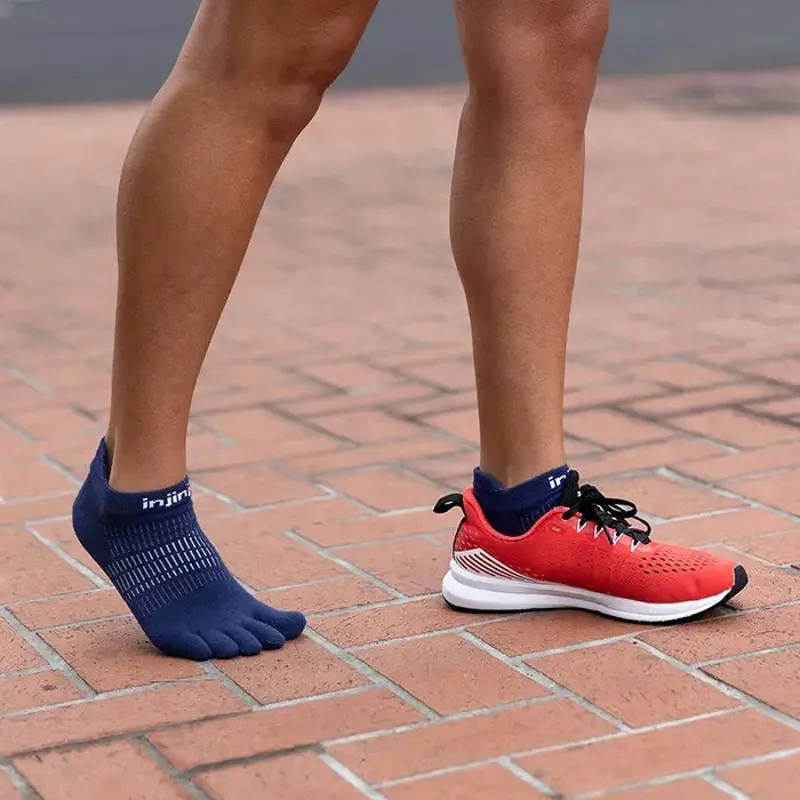 Injinji Womens Run Lightweight No Show Toe Socks - Navy-2