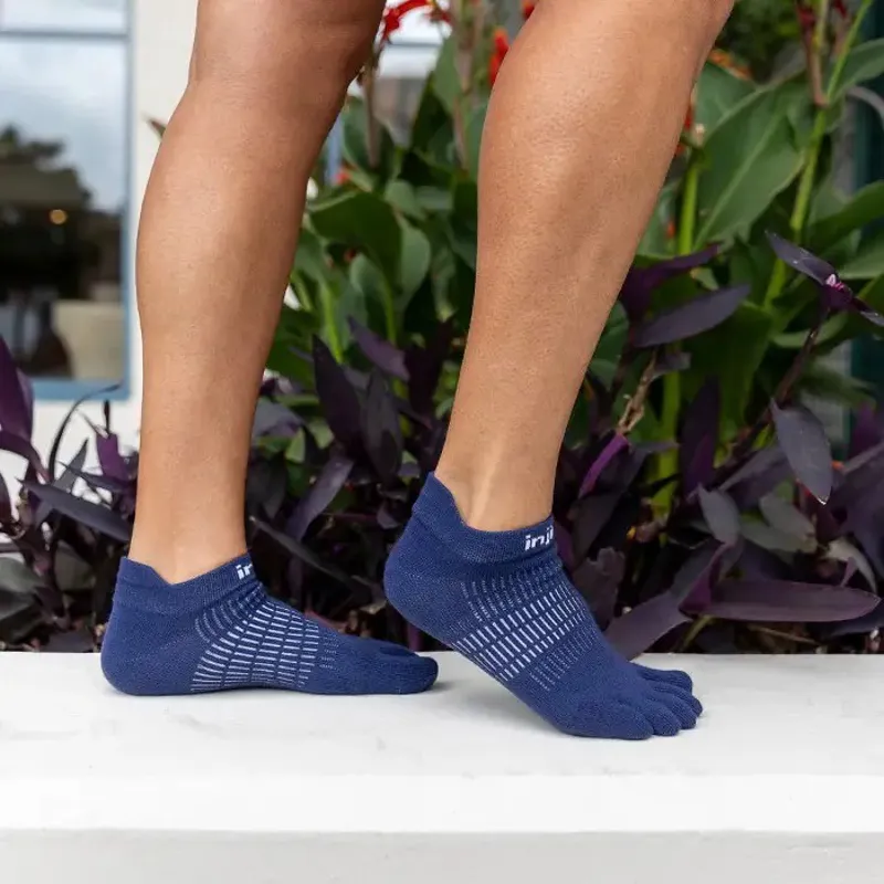 Injinji Womens Run Lightweight No Show Toe Socks - Navy-4