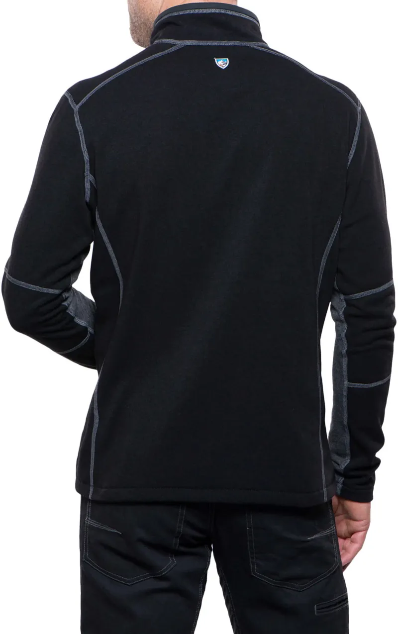 Kuhl Mens Revel 1/4 Zip Fleece - Black-Steel-2