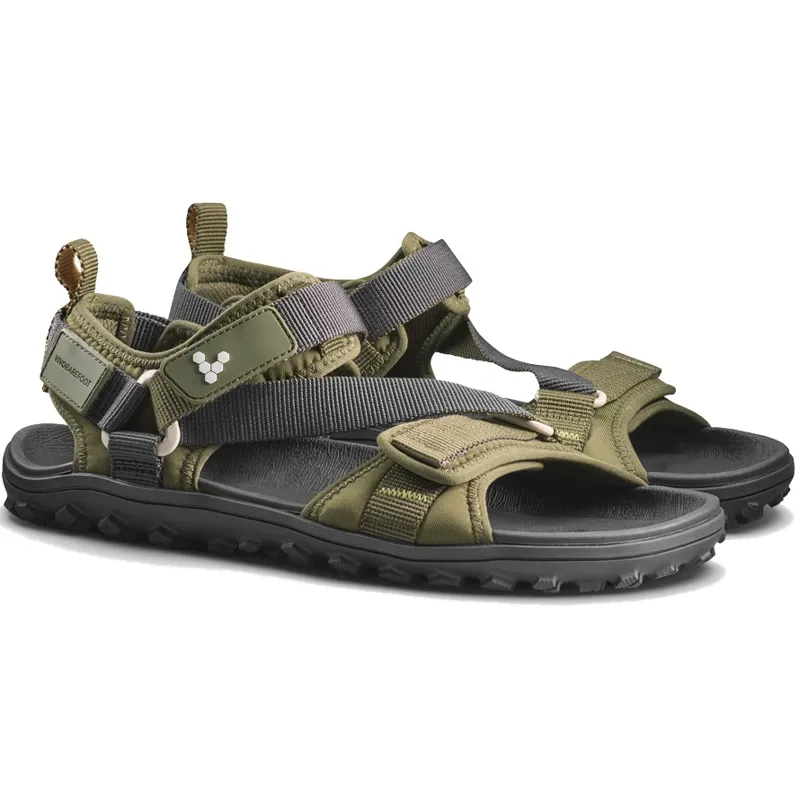 Vivobarefoot Mens Tracker Ora Sandals - Dark Olive-2