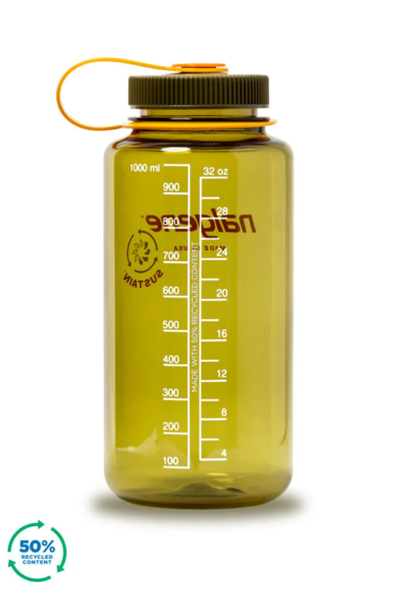 Nalgene Tritan Sustain Wide Mouth Bottle - 1L - Olive-1