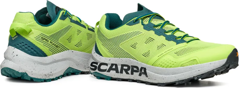 Scarpa Mens Spin Planet Trail Running Shoes - Sunny Green-Petrol-4