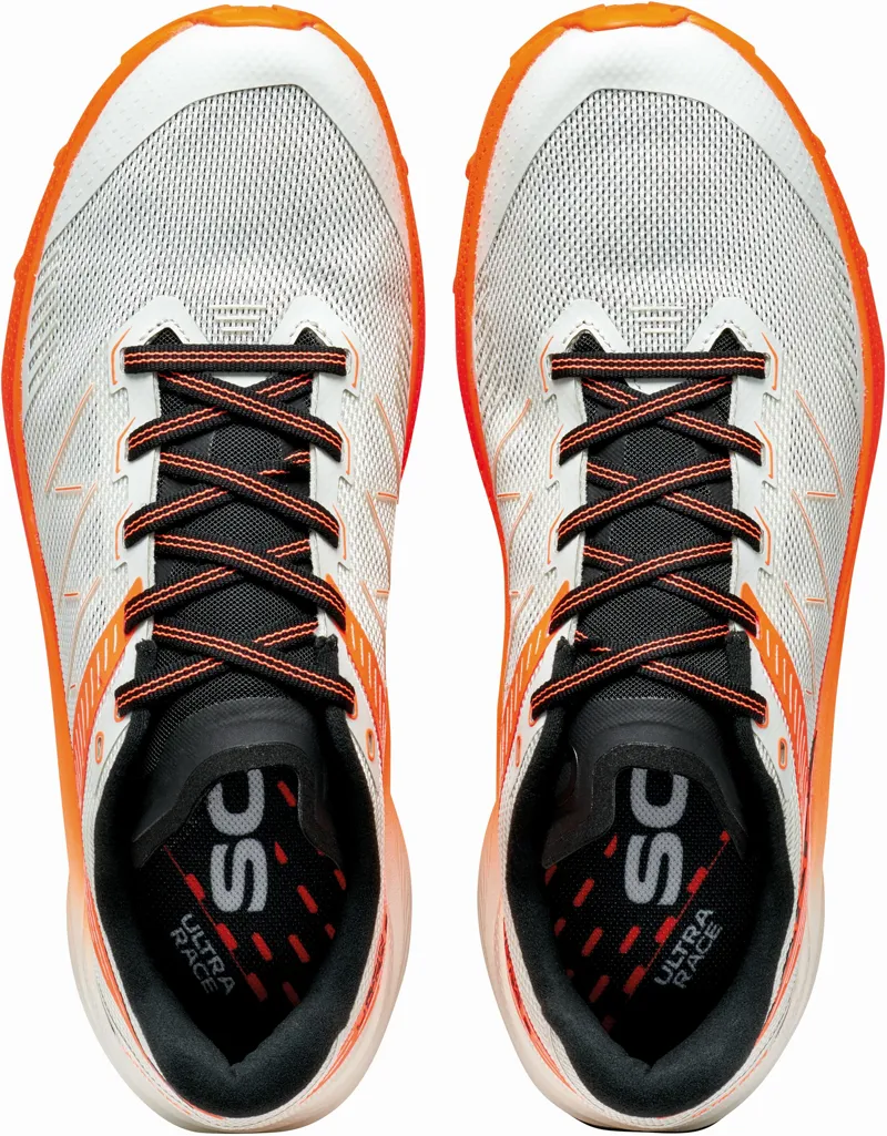Scarpa Mens Spin Ultra 2 Running Shoe - Ice-Orange Fluo-5
