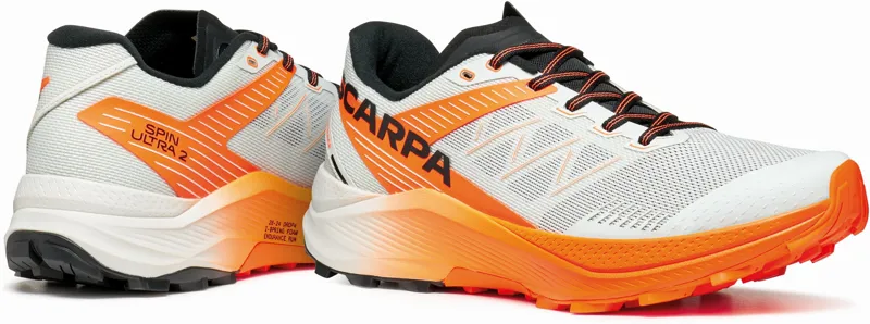 Scarpa Mens Spin Ultra 2 Running Shoe - Ice-Orange Fluo-4