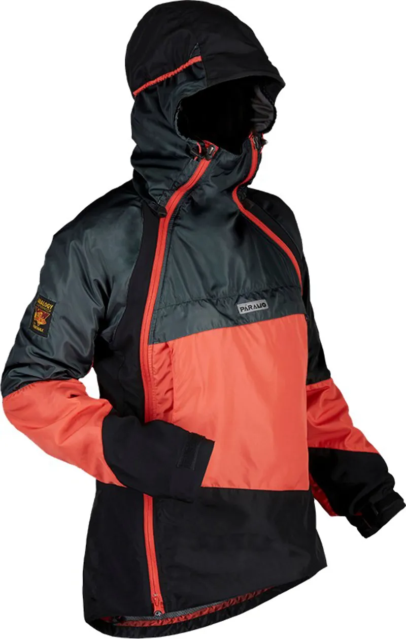 Paramo Womens Velez Evolution Hybrid Smock - Hot Coral-Dark Steel-Black-1