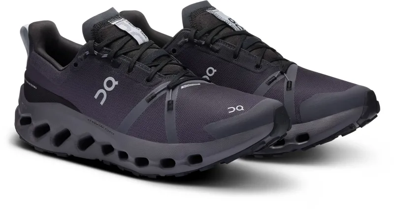 ON Mens Cloudsurfer Trail Waterproof Shoes - Black-Eclipse-6