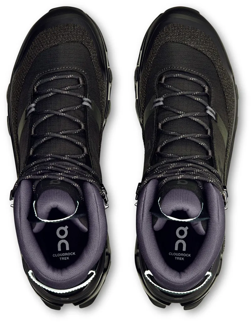 ON Mens Cloudrock Trek Waterproof Shoes - Black-Black-5