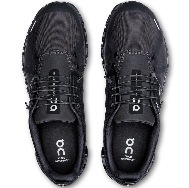 ON Mens Cloud 6 Waterproof Shoes - Black-Black