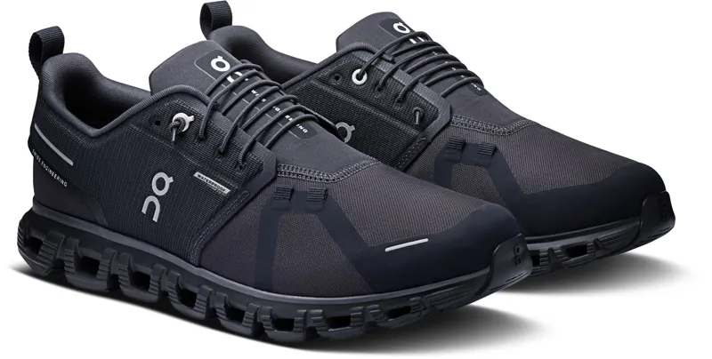 ON Mens Cloud 6 Waterproof Shoes - Black-Black-4