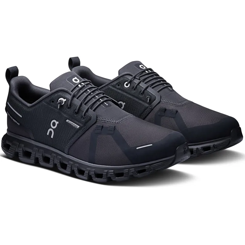 ON Mens Cloud 6 Waterproof Shoes - Black-Black-4