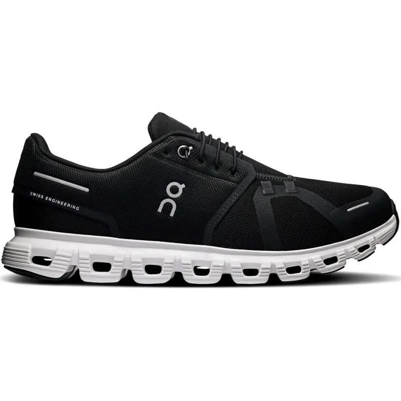 ON Mens Cloud 6 Shoes - Black-White