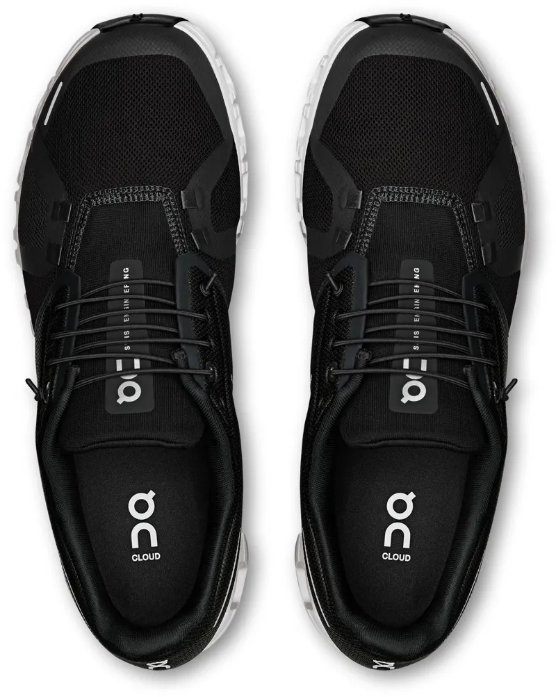 ON Mens Cloud 6 Shoes - Black-White-5