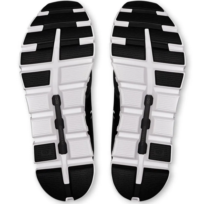 ON Mens Cloud 6 Shoes - Black-White-6