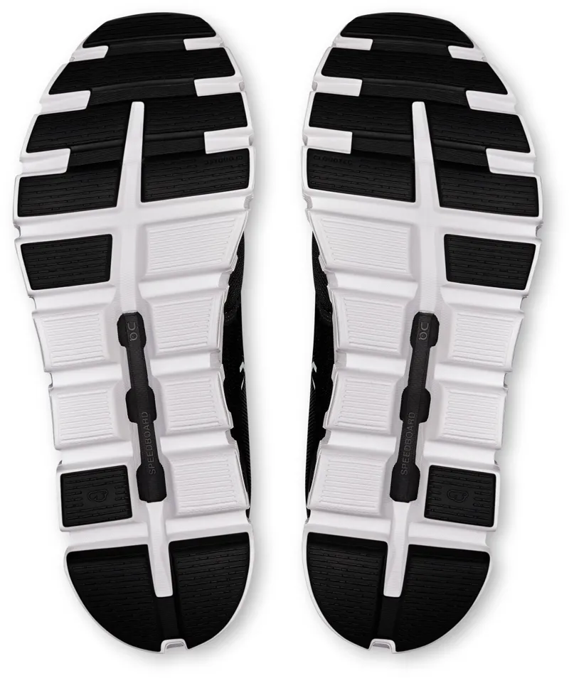 ON Mens Cloud 6 Shoes - Black-White-6