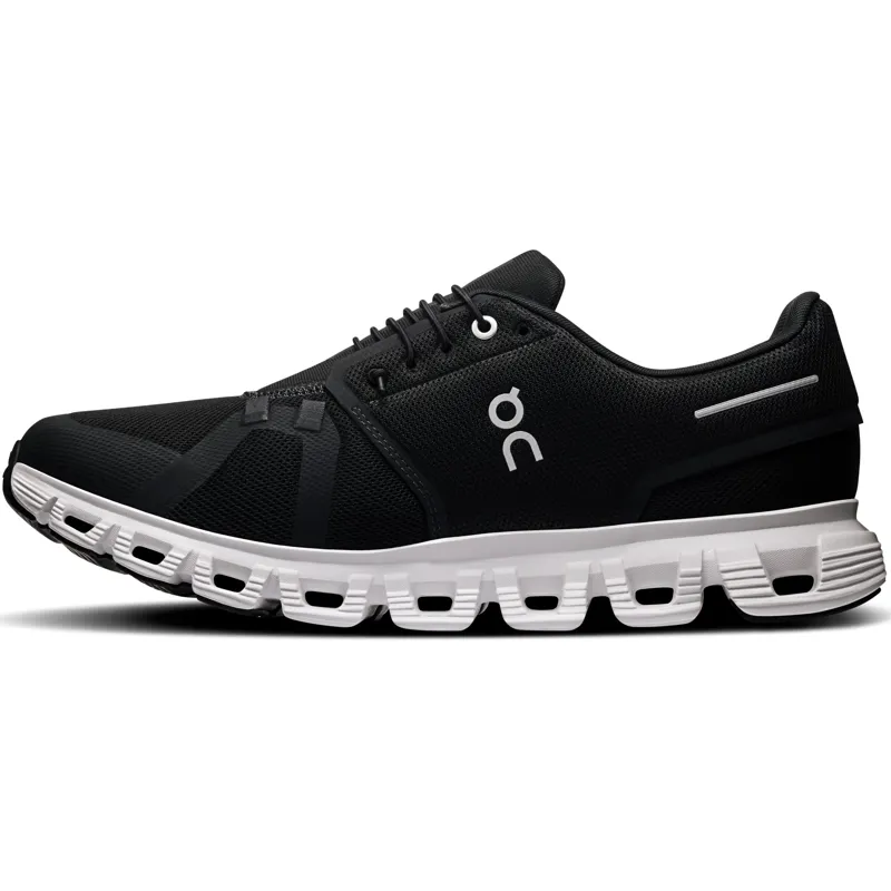 ON Mens Cloud 6 Shoes - Black-White-2