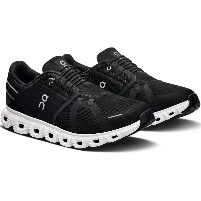 ON Mens Cloud 6 Shoes - Black-White-3