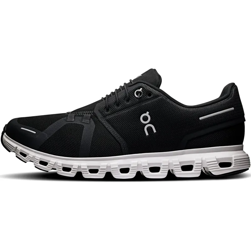 ON Mens Cloud 6 Shoes - Black-White-1