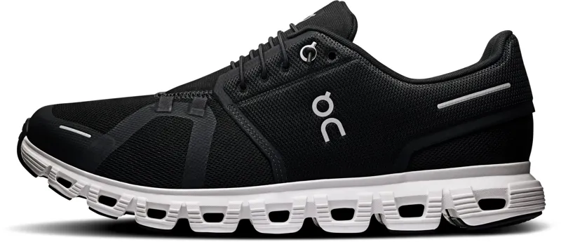 ON Mens Cloud 6 Shoes - Black-White-2