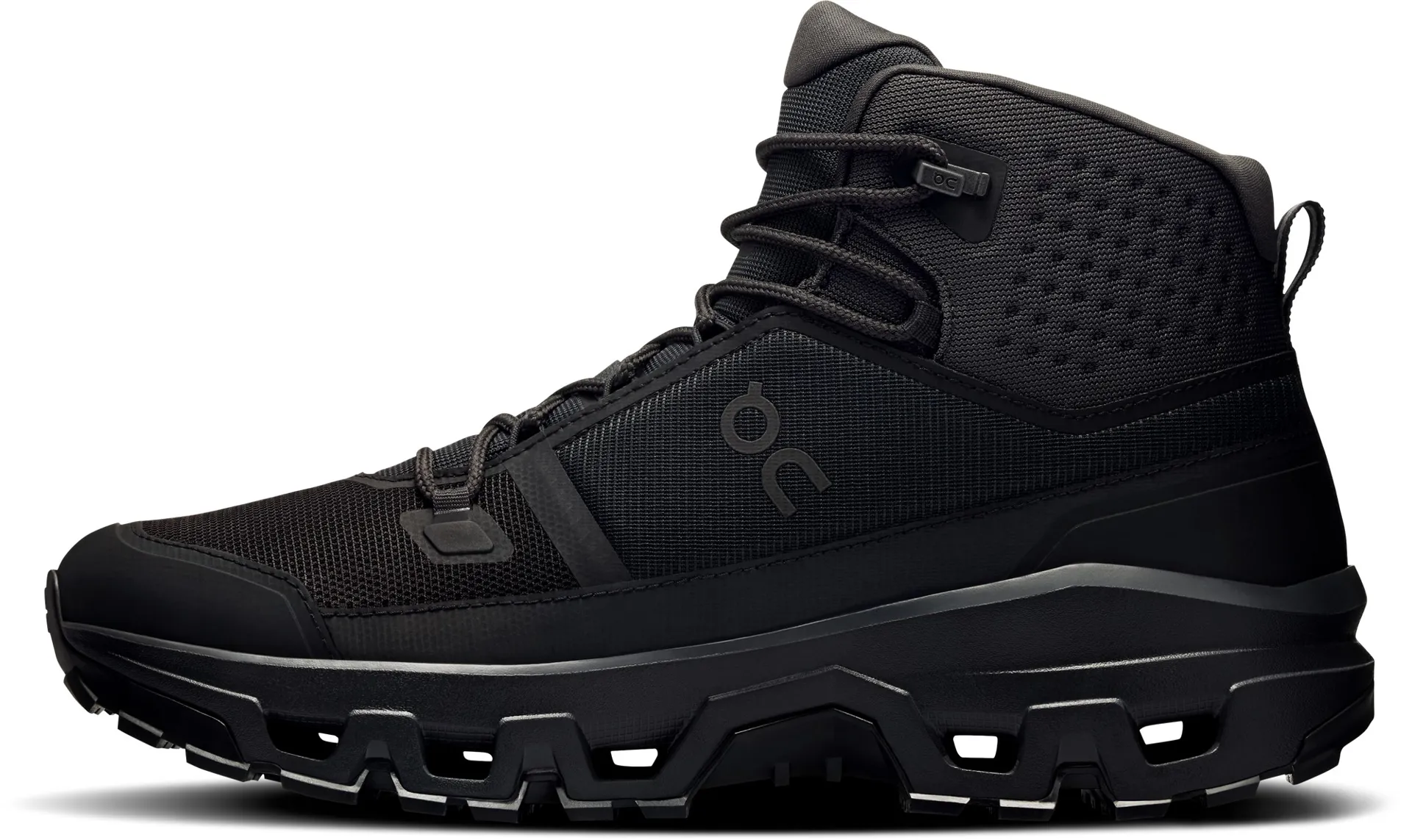 ON Mens Cloudrock Mid Waterproof Shoes Black-Black