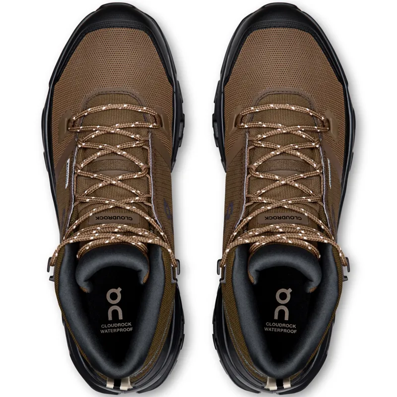ON Mens Cloudrock Mid Waterproof Shoes - Earth-Black-5