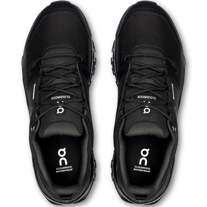 ON Mens Cloudrock Low Waterproof Shoes - Black-Black-5