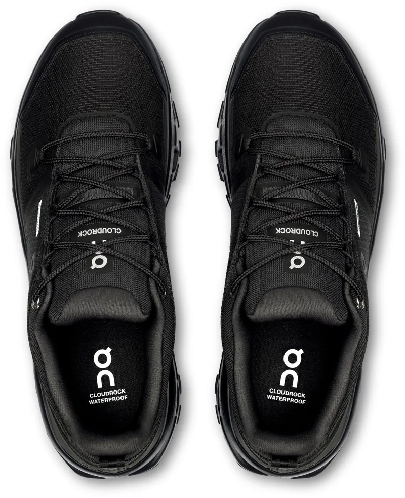 ON Mens Cloudrock Low Waterproof Shoes - Black-Black-5