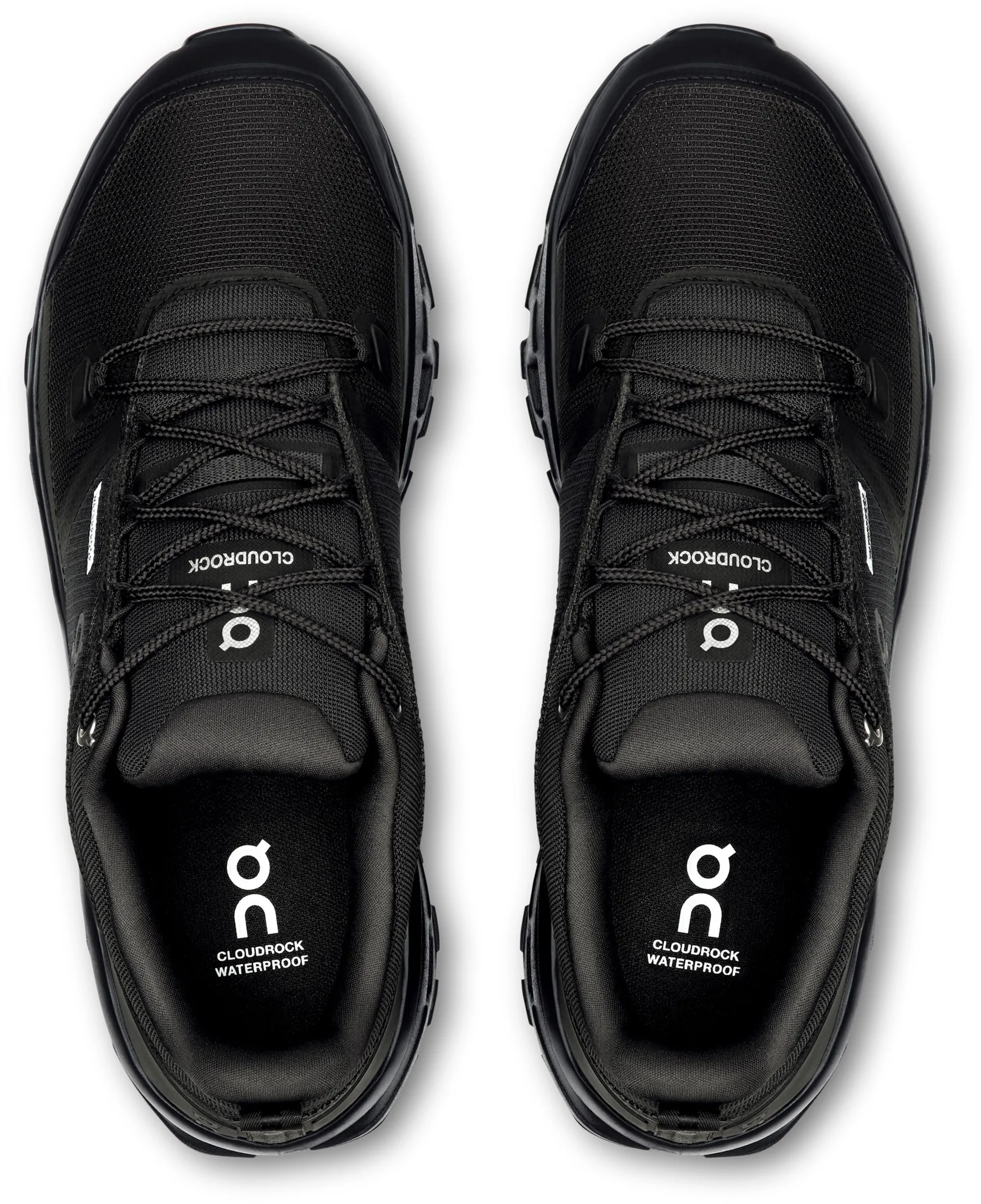 ON Mens Cloudrock Low Waterproof Shoes Black-Black