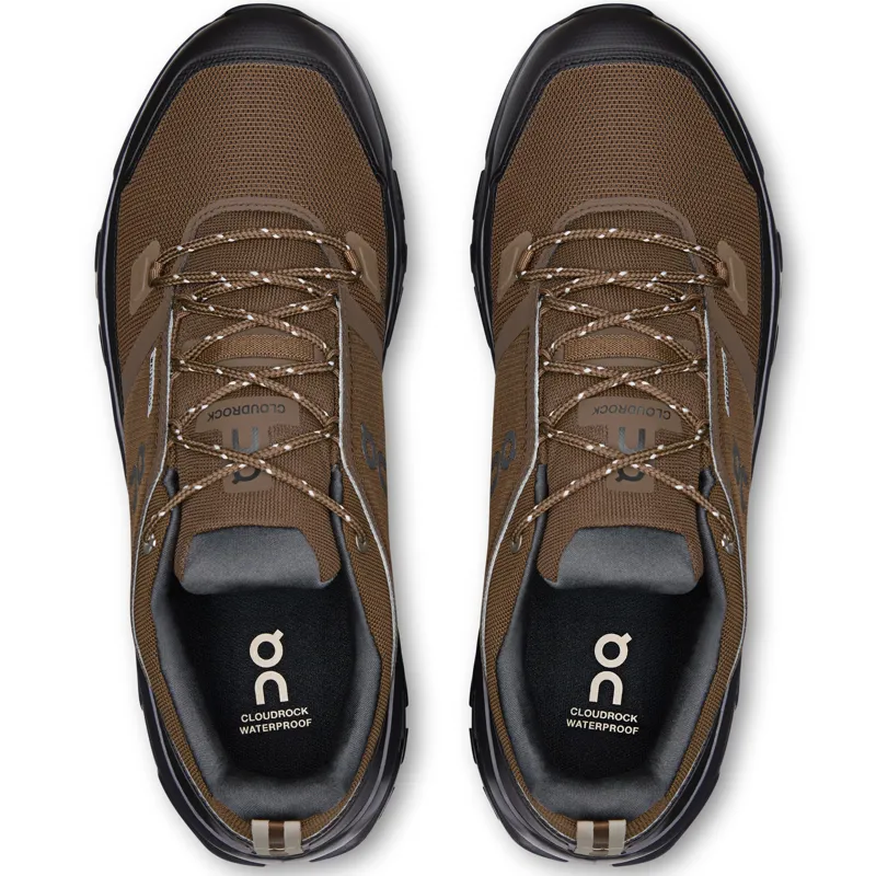 ON Mens Cloudrock Low Waterproof Shoes - Earth-Black-5