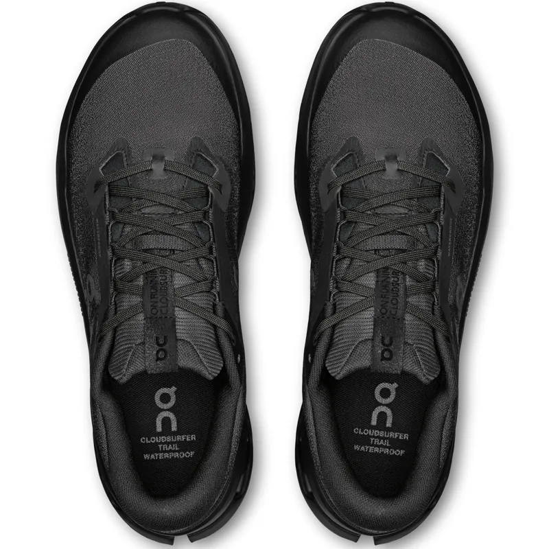 ON Mens Cloudsurfer Trail 2 WP Running Shoes - Black-Black-5
