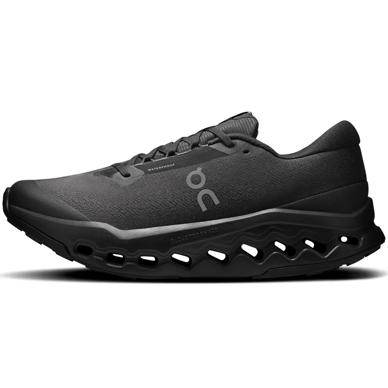 ON Mens Cloudsurfer Trail 2 WP Running Shoes - Black-Black-1