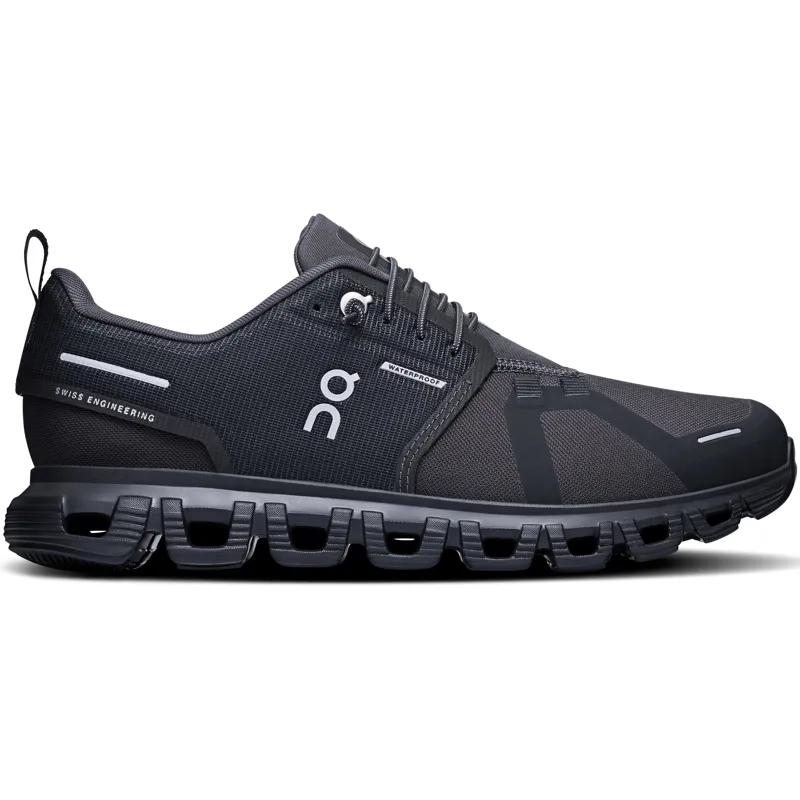 ON Womens Cloud 6 Waterproof Shoes - Black-Black