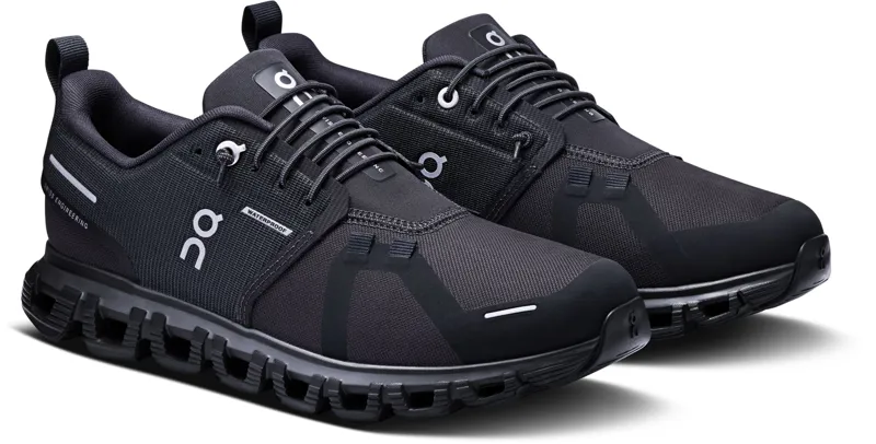 ON Womens Cloud 6 Waterproof Shoes - Black-Black-3